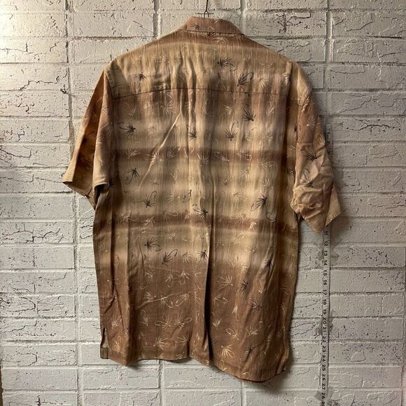 Fly fishing Men’s novelty print button front shirt top by outfitters Large - Picture 4 of 8